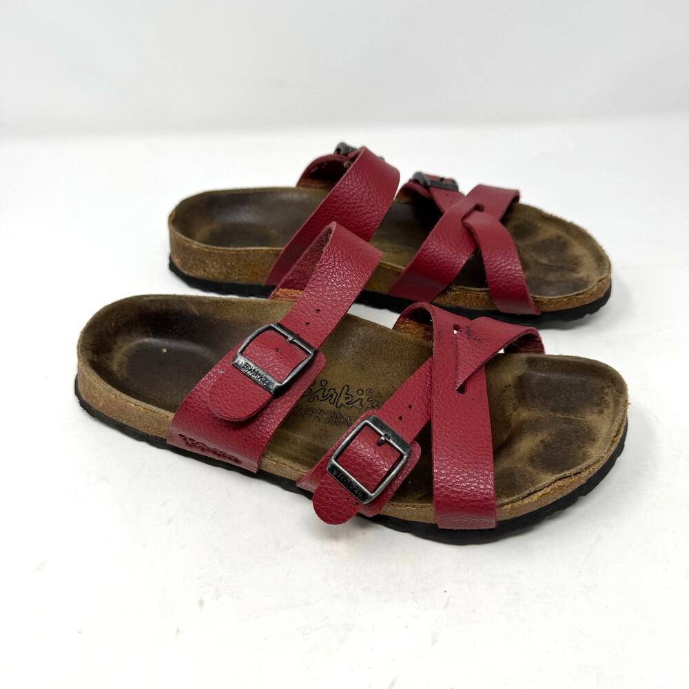 Birki's by Birkenstock Nepal Red Leather Sandals Women 8 Indie Granola WEAR